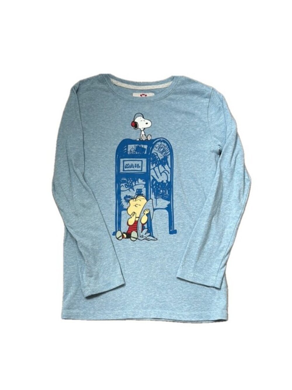 APPAMAN Peanuts Snoopy & Linus Blue Long Sleeve Shirt Size 12